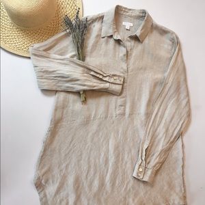 JJill unbleached linen asymmetric tunic